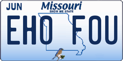 MO license plate EH0F0U