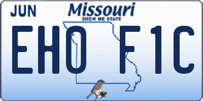 MO license plate EH0F1C