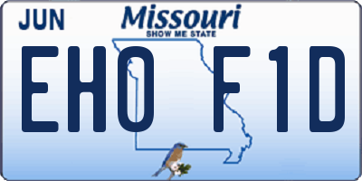 MO license plate EH0F1D