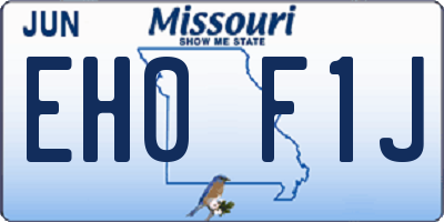 MO license plate EH0F1J