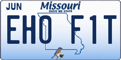 MO license plate EH0F1T
