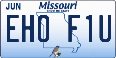 MO license plate EH0F1U