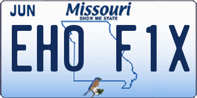 MO license plate EH0F1X