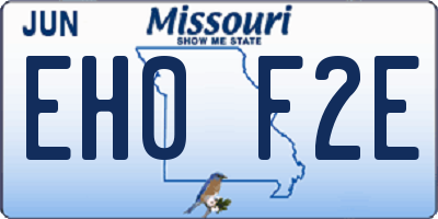 MO license plate EH0F2E