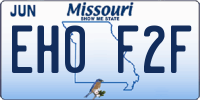 MO license plate EH0F2F