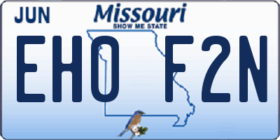 MO license plate EH0F2N