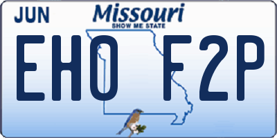 MO license plate EH0F2P