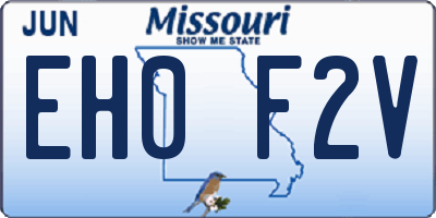 MO license plate EH0F2V