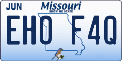 MO license plate EH0F4Q