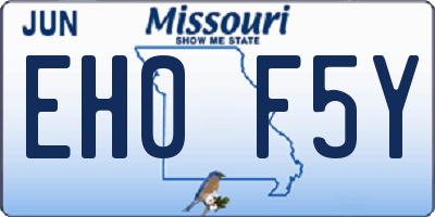 MO license plate EH0F5Y