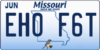 MO license plate EH0F6T