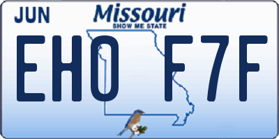 MO license plate EH0F7F