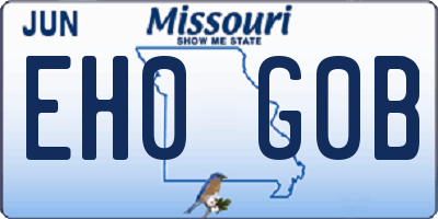 MO license plate EH0G0B