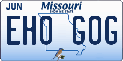 MO license plate EH0G0G