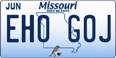 MO license plate EH0G0J