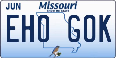 MO license plate EH0G0K