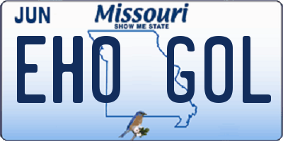 MO license plate EH0G0L