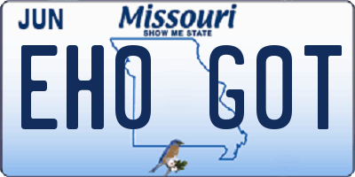 MO license plate EH0G0T