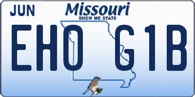 MO license plate EH0G1B