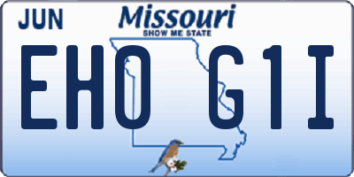 MO license plate EH0G1I