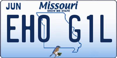MO license plate EH0G1L