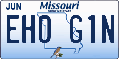 MO license plate EH0G1N