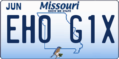 MO license plate EH0G1X