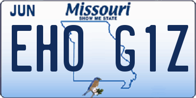 MO license plate EH0G1Z