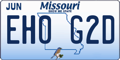 MO license plate EH0G2D