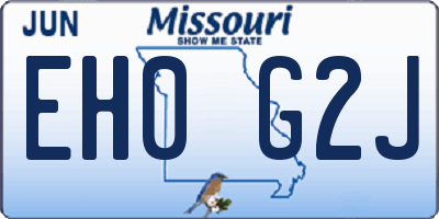 MO license plate EH0G2J
