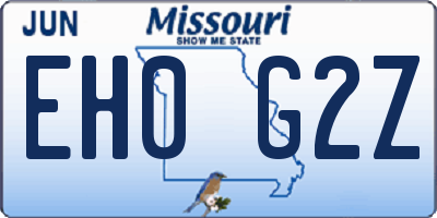MO license plate EH0G2Z