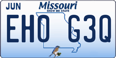 MO license plate EH0G3Q
