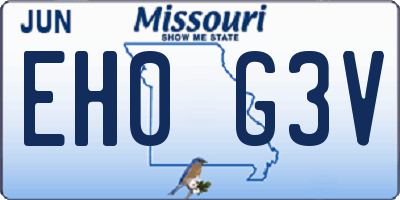 MO license plate EH0G3V