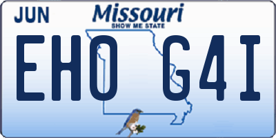 MO license plate EH0G4I