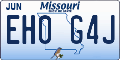 MO license plate EH0G4J