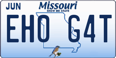 MO license plate EH0G4T