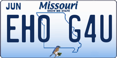 MO license plate EH0G4U