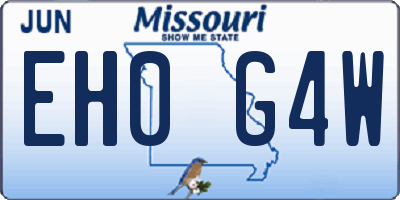 MO license plate EH0G4W