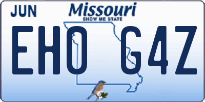 MO license plate EH0G4Z