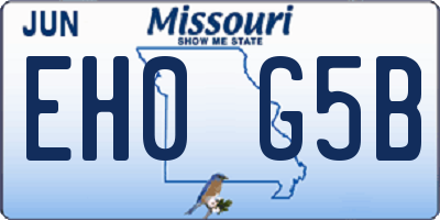 MO license plate EH0G5B