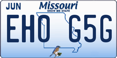 MO license plate EH0G5G