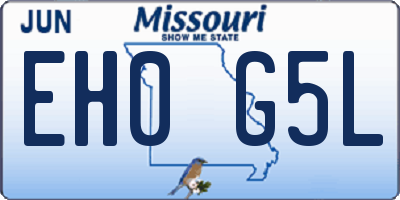 MO license plate EH0G5L