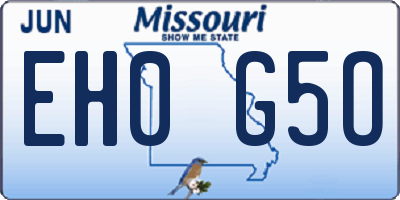 MO license plate EH0G5O