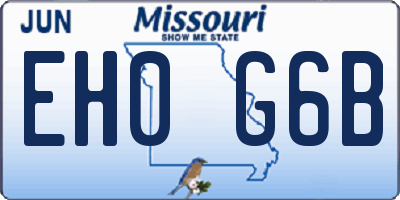 MO license plate EH0G6B