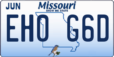 MO license plate EH0G6D