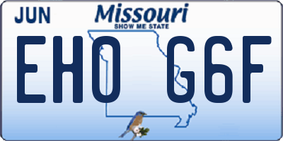 MO license plate EH0G6F