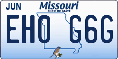 MO license plate EH0G6G