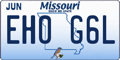 MO license plate EH0G6L