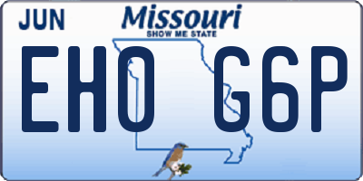 MO license plate EH0G6P