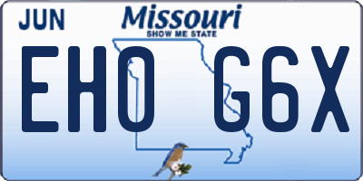 MO license plate EH0G6X